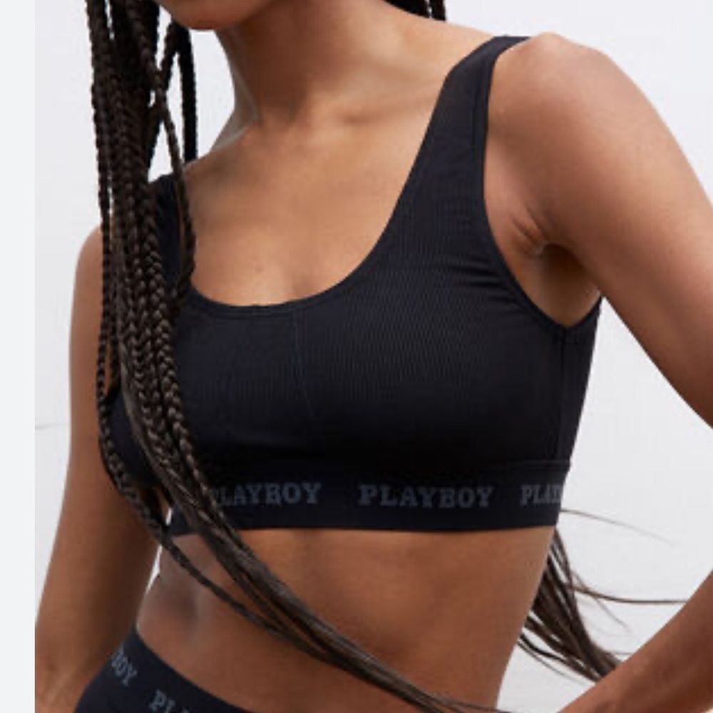 Playboy by Pacsun Black Sports Bra Women’s XS